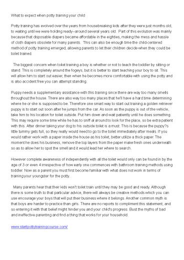 How old should your child be when you start potting training?