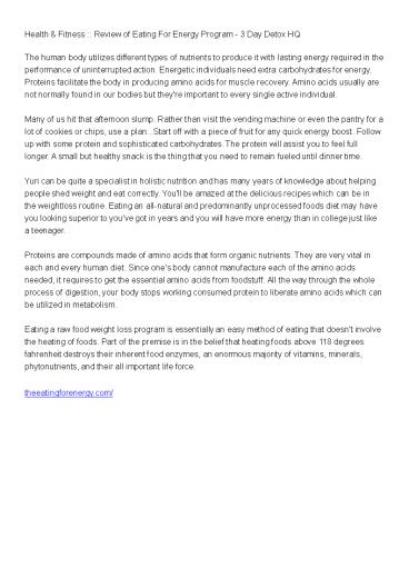 What To Do When Eating For Energy