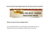 how to find the best fridge freezer