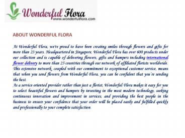 Wonderful Flora-Anything For You