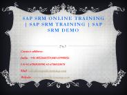 SAP SRM Online Training | SAP SRM Training | SAP SRM Demo