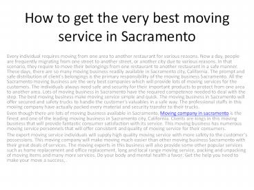 Moving companies sacramento