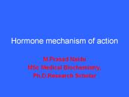 Mechanism of action of hormones