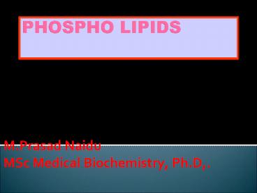 PHOSPHO LIPIDS
