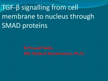 TGF-β signalling from cell