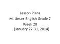 Lesson Plans PowerPoint PPT Presentation