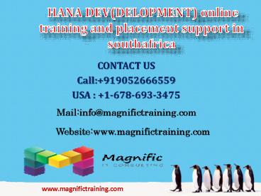 HANA DEV(DELOPMENT) online training and placement support in southafrica