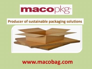 Maco Bag - Flexible Packaging Solutions