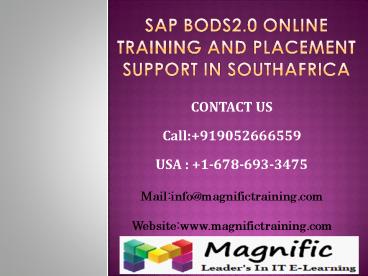 SAP BODS2.0 online training and placement support in southafrica