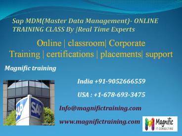 sap mdm online training in india