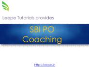 SBI PO Coaching in Chandigarh