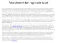 rag trade jobs PowerPoint PPT Presentation