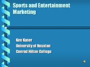 Sports and Entertainment Marketing