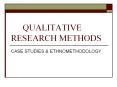 QUALITATIVE RESEARCH METHODS PowerPoint PPT Presentation