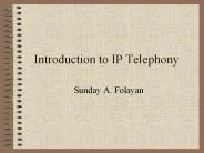 Introduction to IP Telephony