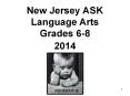 New Jersey ASK Language Arts Grades 6-8 2014 PowerPoint PPT Presentation