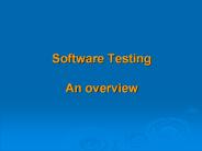 Software Testing An overview