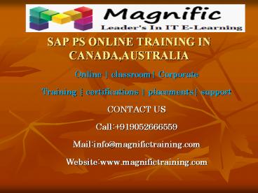 SAP PS ONLINE TRAINING IN CANADA,AUSTRALIA