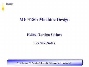 ME 3180: Machine Design