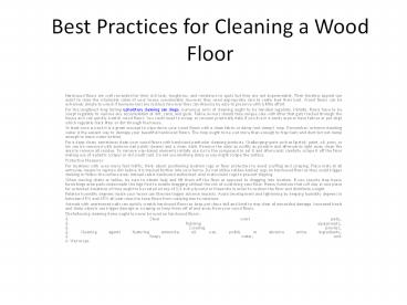 Best Practices for Cleaning a Wood Floor