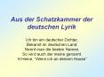 Aus der Schatzkammer der deutschen Lyrik PowerPoint PPT Presentation