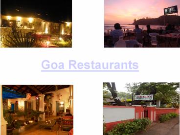 Top Restaurants in Goa