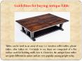 Guidelines for buying antique Table