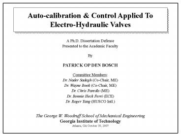 A Ph.D. Dissertation Defense
