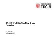 ERCIM eMobility Working Group Overview