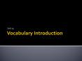 Vocabulary Introduction PowerPoint PPT Presentation