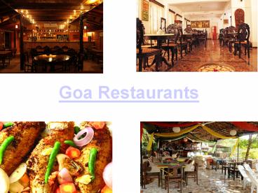 Top Restaurants of Goa