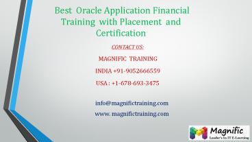 Best  Oracle Application Financial Training  with Placement