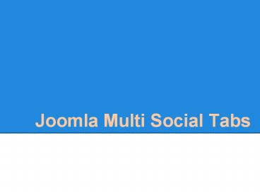 Joomla Multi Social Tabs