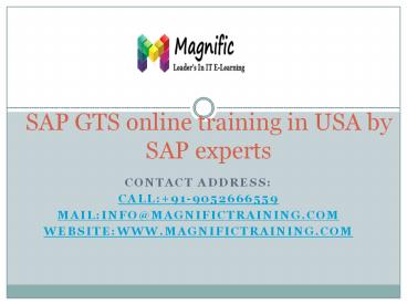 sap gts training online