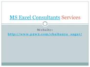 MS Excel Consultants Services