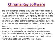 Chroma key software and green screen background