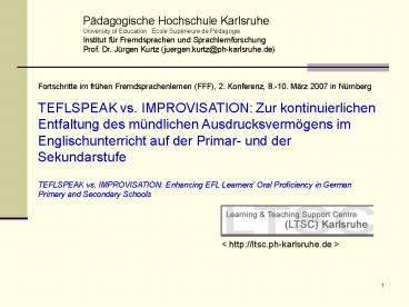 TEFLSPEAK vs. IMPROVISATION