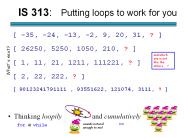 IS 313:  Putting loops to work for you