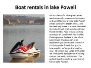 Boat rentals in lake Powell