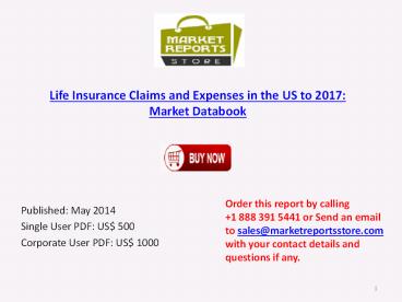 2017 Life Insurance Market Claims and Expenses in the US