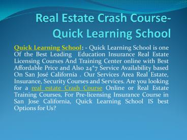 Online real estate Schools Education Classes, Training course