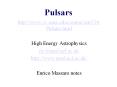 Pulsars PowerPoint PPT Presentation