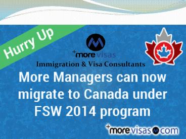 Canada FSW Program Occupation list 2014 for Managers