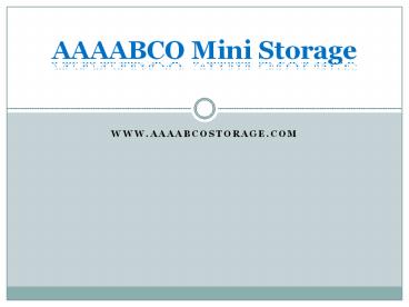AAAABCO Storage