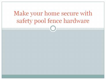 Safety Pool  Fence and Gate Hinges