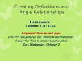 Creating Definitions and Angle Relationships PowerPoint PPT Presentation