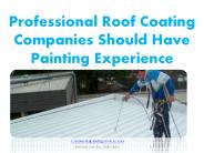 Professional Roof Coating Companies Should Have Painting Experience