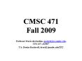 CMSC 471 Fall 2009 PowerPoint PPT Presentation