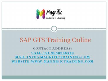sap gts training online