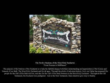 The Twelve Stations of the Most Holy Eucharist 